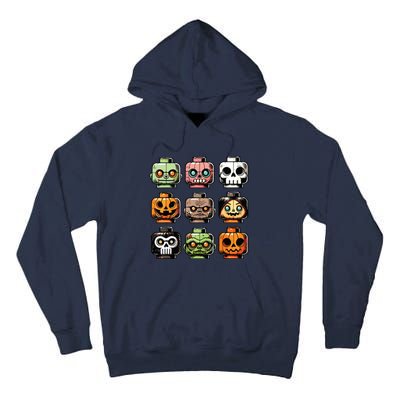 Retro Horror Bricks Head Scary Halloween Mask Tall Hoodie