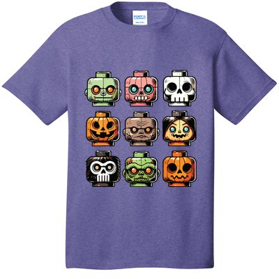 Retro Horror Bricks Head Scary Halloween Mask T-Shirt