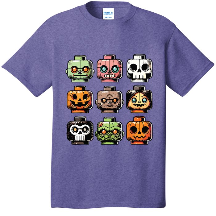 Retro Horror Bricks Head Scary Halloween Mask T-Shirt