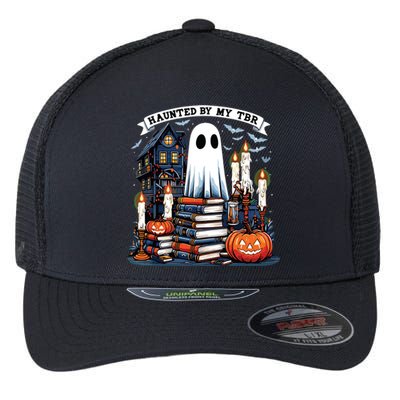 Retro Haunted By My Tbr Halloween Book Readers Book Lovers Flexfit Unipanel Trucker Cap