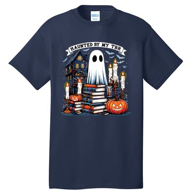 Retro Haunted By My Tbr Halloween Book Readers Book Lovers Tall T-Shirt