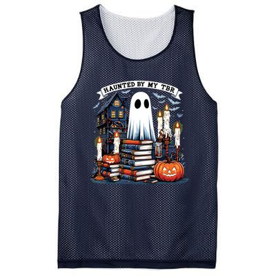 Retro Haunted By My Tbr Halloween Book Readers Book Lovers Mesh Reversible Basketball Jersey Tank