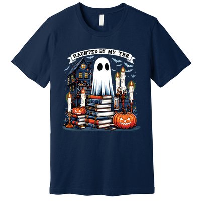 Retro Haunted By My Tbr Halloween Book Readers Book Lovers Premium T-Shirt