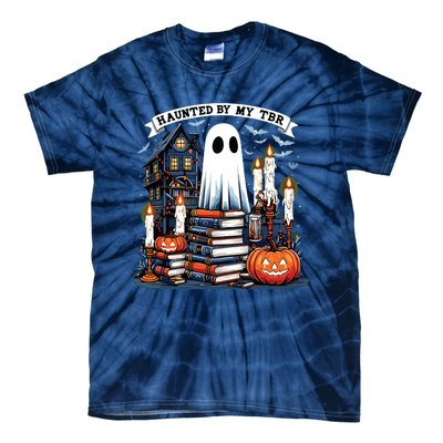 Retro Haunted By My Tbr Halloween Book Readers Book Lovers Tie-Dye T-Shirt