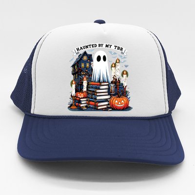 Retro Haunted By My Tbr Halloween Book Readers Book Lovers Trucker Hat