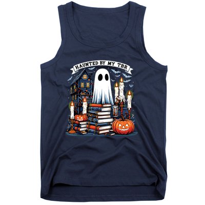 Retro Haunted By My Tbr Halloween Book Readers Book Lovers Tank Top