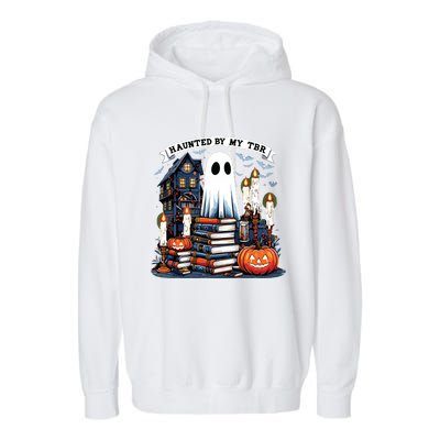 Retro Haunted By My Tbr Halloween Book Readers Book Lovers Garment-Dyed Fleece Hoodie