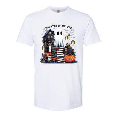 Retro Haunted By My Tbr Halloween Book Readers Book Lovers Softstyle CVC T-Shirt