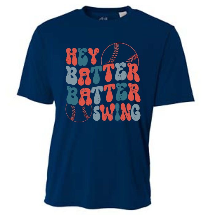 Retro Hey Batter Batter Swing Funny Baseball Wo Cooling Performance Crew T-Shirt