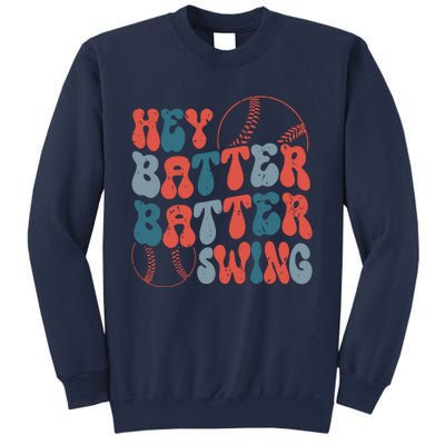 Retro Hey Batter Batter Swing Funny Baseball Wo Sweatshirt