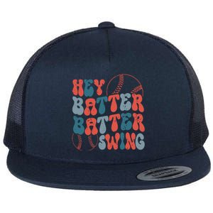 Retro Hey Batter Batter Swing Funny Baseball Wo Flat Bill Trucker Hat