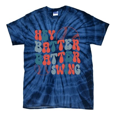 Retro Hey Batter Batter Swing Funny Baseball Wo Tie-Dye T-Shirt