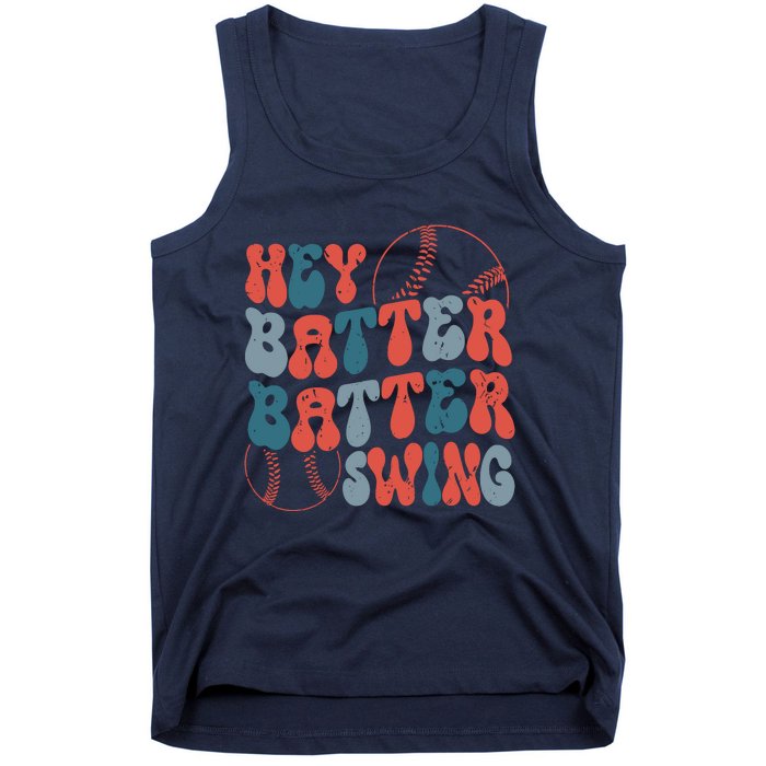 Retro Hey Batter Batter Swing Funny Baseball Wo Tank Top