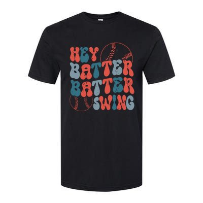 Retro Hey Batter Batter Swing Funny Baseball Wo Softstyle CVC T-Shirt