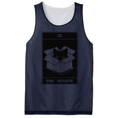 Retro Halloween Black Cat The Hermit Tarot Card Witchcraft Mesh Reversible Basketball Jersey Tank