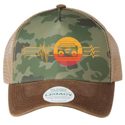 Retro Heartbeat Boombox Music Player Lifeline Vintage Music Gift Legacy Tie Dye Trucker Hat