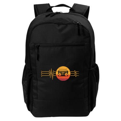 Retro Heartbeat Boombox Music Player Lifeline Vintage Music Gift Backpack