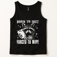 Raccoon Humor Born To Shit Forced To Wipe Funny Racoon Meme Tank Top