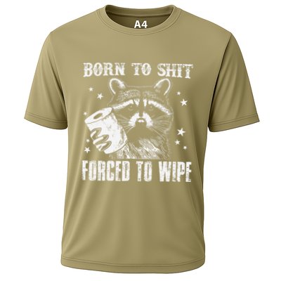 Raccoon Humor Born To Shit Forced To Wipe Funny Racoon Meme Performance Shirt