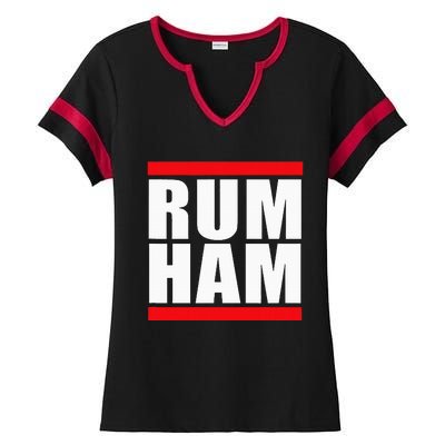 Rum Ham Blue Small Us Ladies Halftime Notch Neck Tee