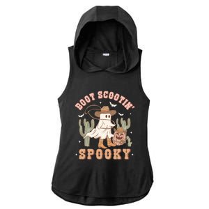 Retro Halloween Cow Ghost Western Boot Scootin Spooky Gift Ladies PosiCharge Tri-Blend Wicking Draft Hoodie Tank