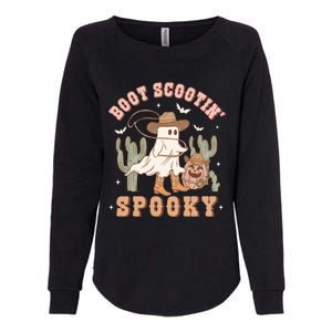 Retro Halloween Cow Ghost Western Boot Scootin Spooky Gift Womens California Wash Sweatshirt