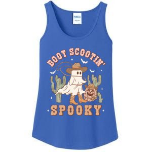 Retro Halloween Cow Ghost Western Boot Scootin Spooky Gift Ladies Essential Tank