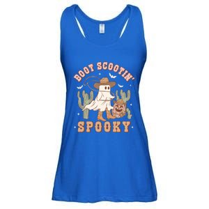 Retro Halloween Cow Ghost Western Boot Scootin Spooky Gift Ladies Essential Flowy Tank