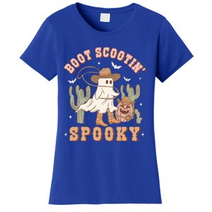 Retro Halloween Cow Ghost Western Boot Scootin Spooky Gift Women's T-Shirt