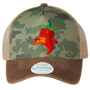 Red Hot Chilli Pepper With Flame Legacy Tie Dye Trucker Hat