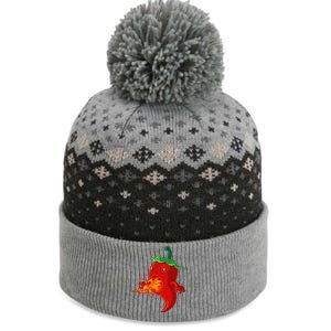 Red Hot Chilli Pepper With Flame The Baniff Cuffed Pom Beanie