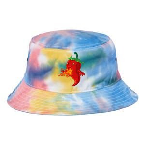 Red Hot Chilli Pepper With Flame Tie Dye Newport Bucket Hat