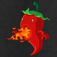Red Hot Chilli Pepper With Flame 7 Panel Mesh Trucker Snapback Hat
