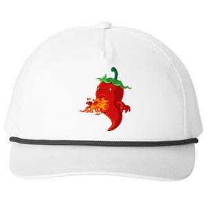 Red Hot Chilli Pepper With Flame Snapback Five-Panel Rope Hat