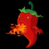 Red Hot Chilli Pepper With Flame Bag