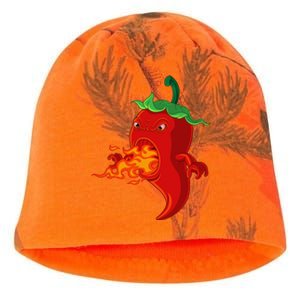 Red Hot Chilli Pepper With Flame Kati - Camo Knit Beanie