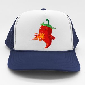 Red Hot Chilli Pepper With Flame Trucker Hat