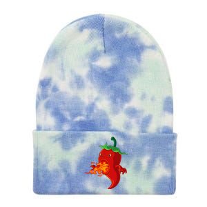 Red Hot Chilli Pepper With Flame Tie Dye 12in Knit Beanie