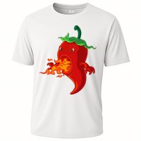 Red Hot Chilli Pepper With Flame Cooling Performance Crew T-Shirt