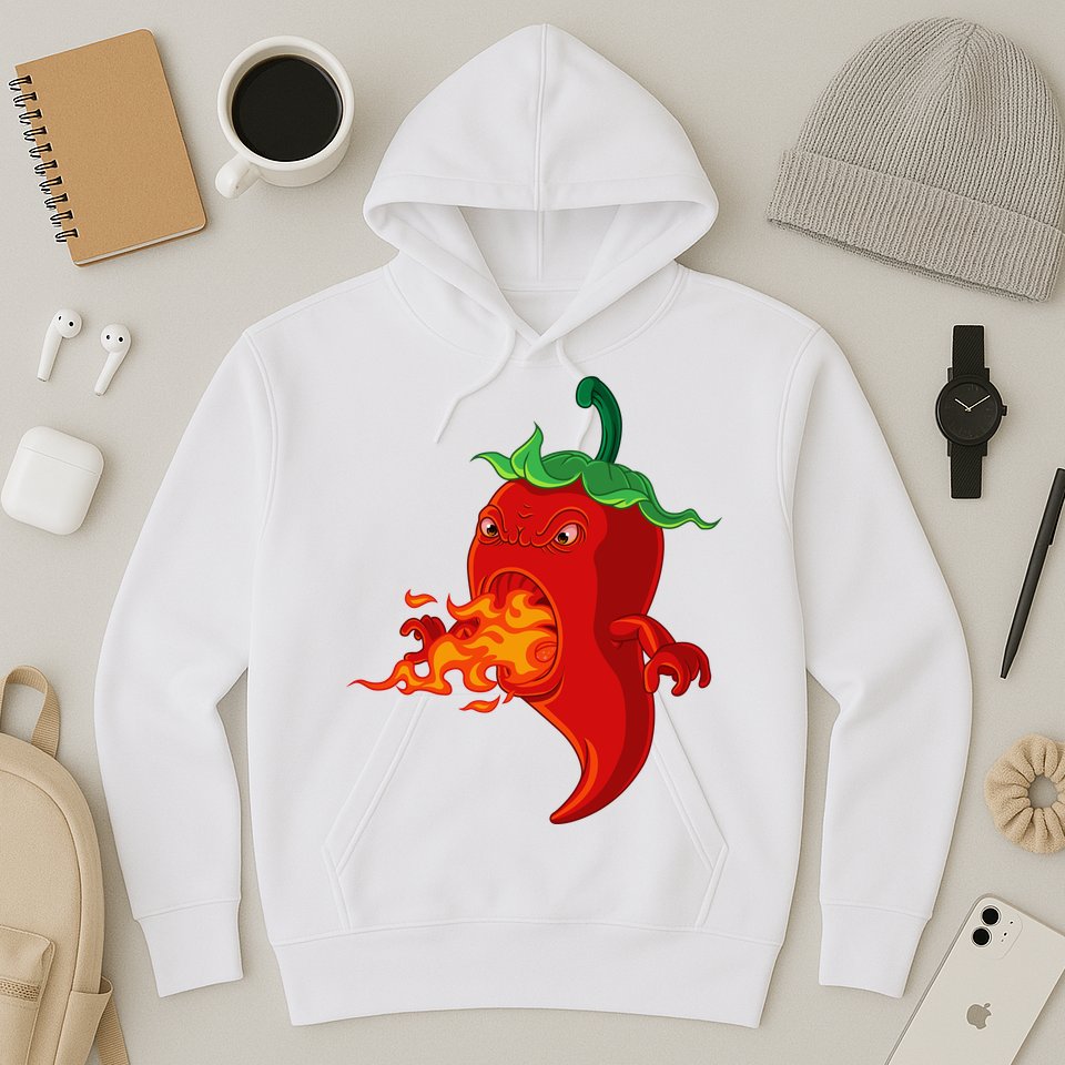 Red Hot Chilli Pepper With Flame Hoodie