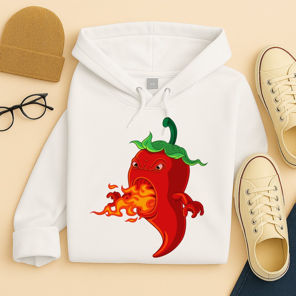 Red Hot Chilli Pepper With Flame Hoodie