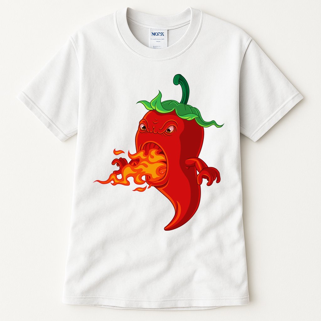 Red Hot Chilli Pepper With Flame Tall T-Shirt