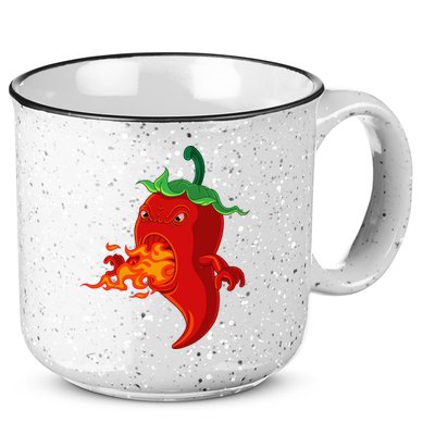 Red Hot Chilli Pepper With Flame 15oz Campfire Ceramic Mug