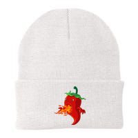 Red Hot Chilli Pepper With Flame Knit Cap Winter Beanie