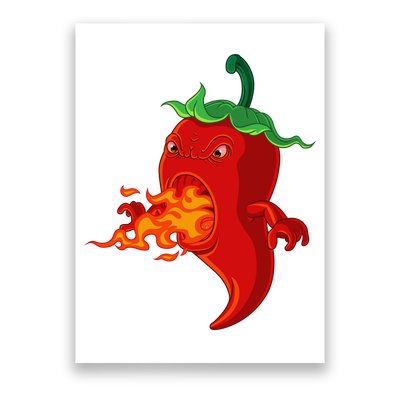 Red Hot Chilli Pepper With Flame Poster