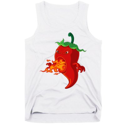 Red Hot Chilli Pepper With Flame Tank Top