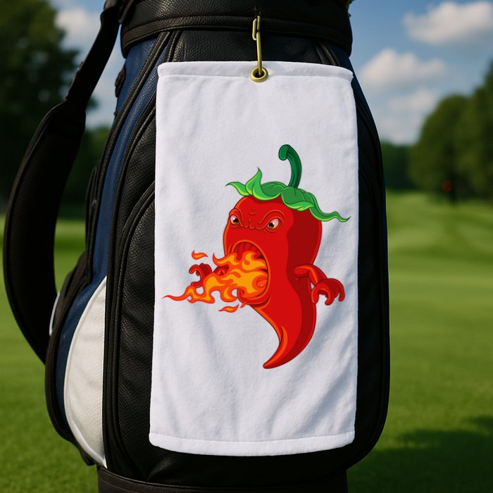 Red Hot Chilli Pepper With Flame Golf Towel