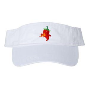 Red Hot Chilli Pepper With Flame Valucap Bio-Washed Visor