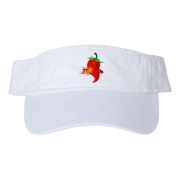 Red Hot Chilli Pepper With Flame Valucap Bio-Washed Visor