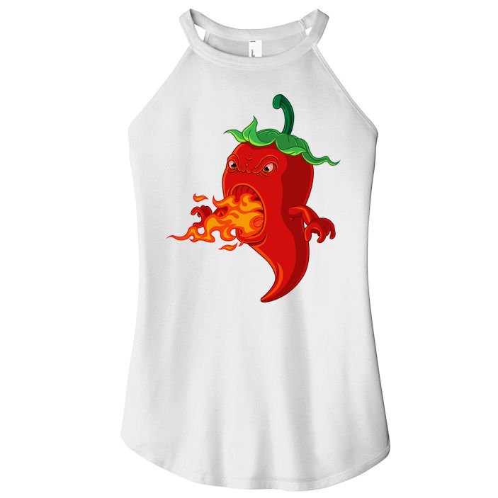 Red Hot Chilli Pepper With Flame Women's Perfect Tri Rocker Tank